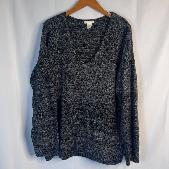 H&M Conscious Vneck Long Sleeve Slouchy Pullover Knit Sweater Size Large - Picture 8 of 8